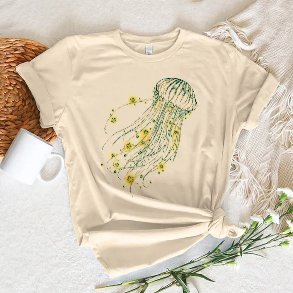 Jellyfish t shirt women summer Y2K manga Tee girl y2k streetwear 2000s clothing