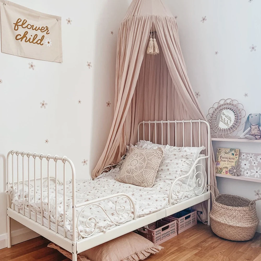 Autocollants muraux Boho pour chambre d\'enfant, fleurs de couleur unie, parfait pour les enfants, décalcomanie murale pour chambre d\'enfant, salon,