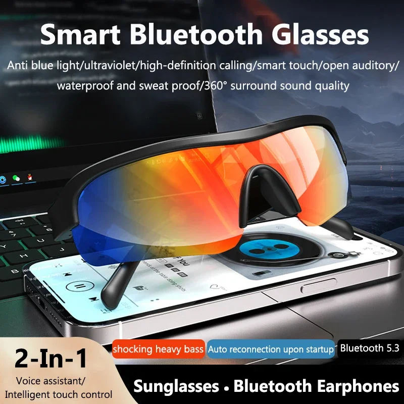 

Умные Bluetooth спортивные аудиоочки модные солнцезащитные очки беспроводные наушники с защитой от синего света УФ-защита солнцезащитные очки для мужчин и женщин