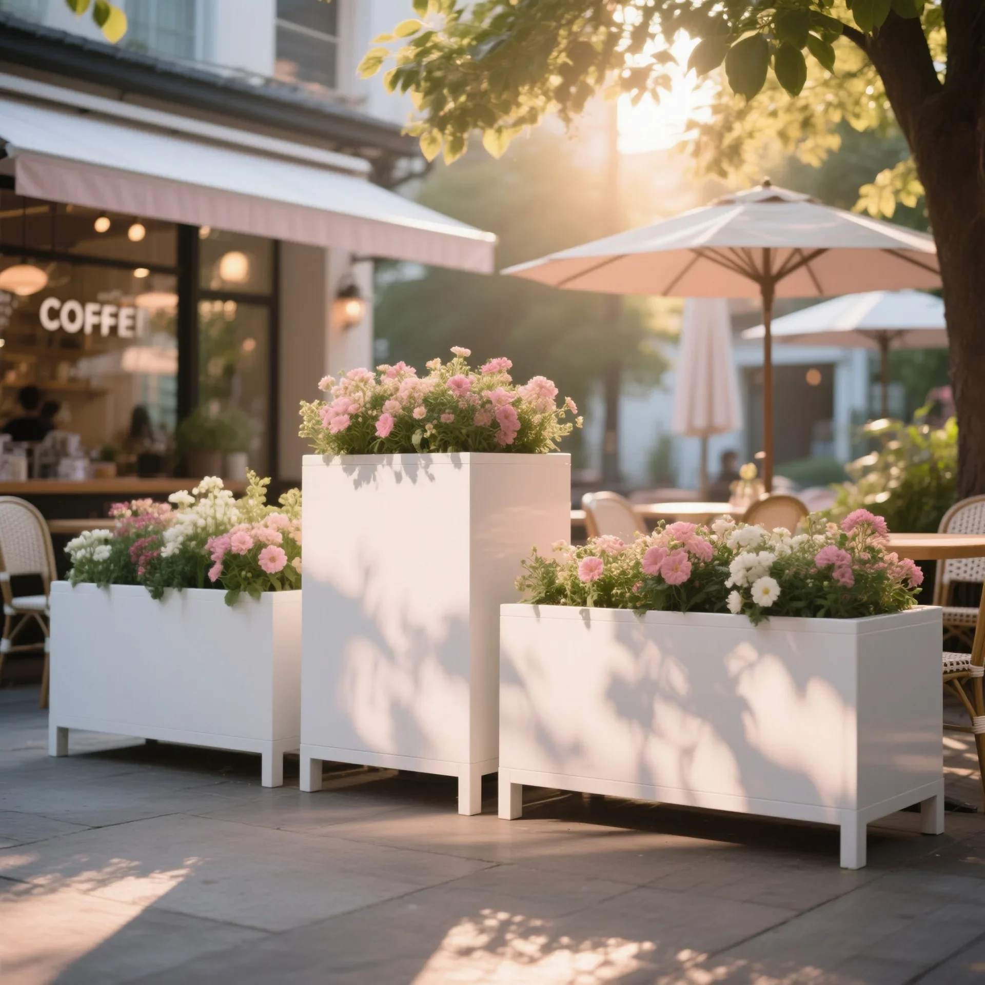 Internet celebrity outdoor wrought iron flower box combination coffee shop metal planting box outer pendulum partition fence