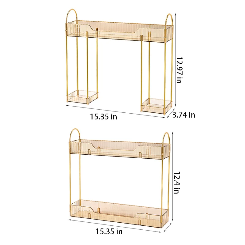 Makeup Storage Shelf Table Storage Space Saving 2-layer Storage Skin Care Perfume Sink Storage Rack