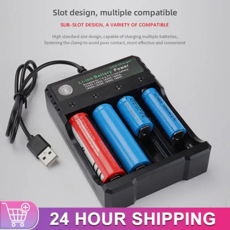 18650 Battery Charger 4 Slots AC 110V 220V Dual For 18650 Charging 3.7V Rechargeable Lithium Battery Charger Al Litio Ricaricabi