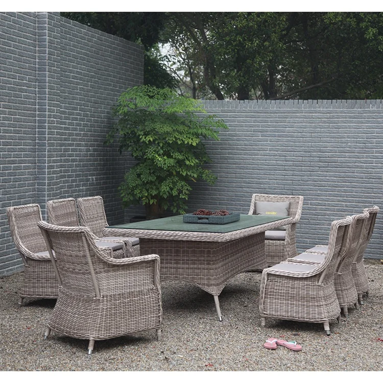 da- Victoria Rattan Dining Chair 9pcs Garden Weaving Outdoor Furniture Set