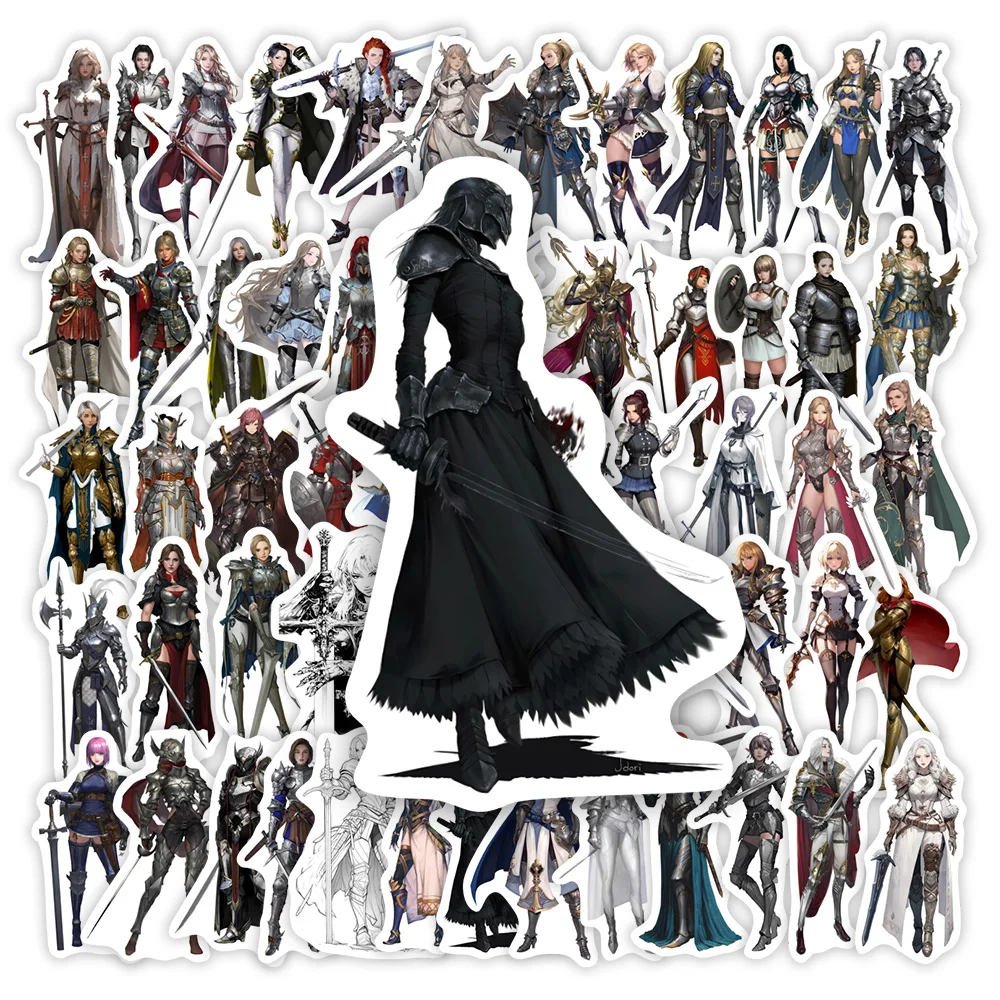 Japanese Game Female Samurai Stickers Pack Waterproof Decorative Vinyl Decals for DIY Scrapbooking Junk Journal Laptop Bottle
