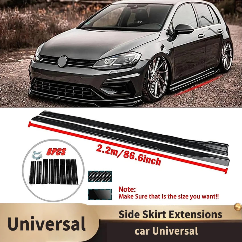 Universal Car Side Skirt 8 Pcs 2.2m Winglet Splitters Lip Side Extension Spoiler for BMW for Audi for VW Golf for Honda for Benz