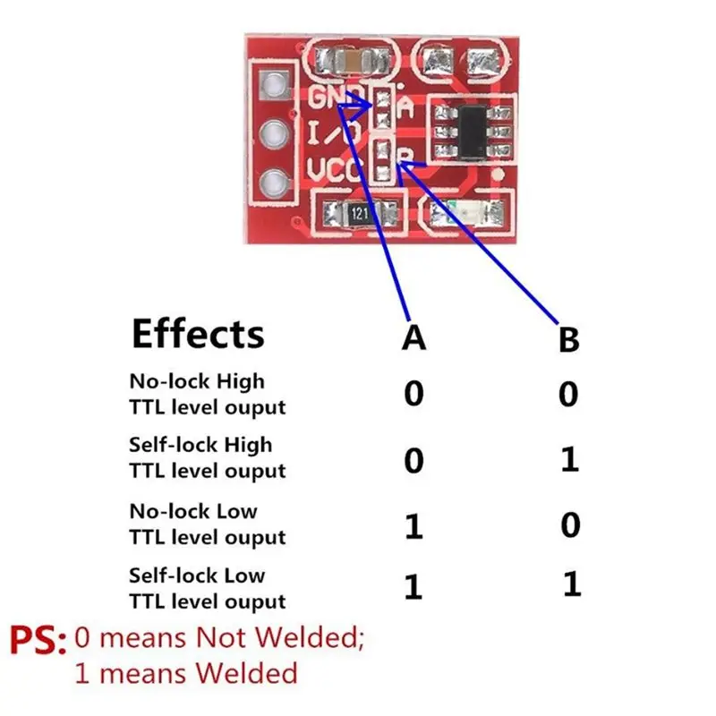 ABZZ-250Pcs Ttp223 Touch Button Modular Self-Locking Jog Capacitive Switch Single-Channel Transformation