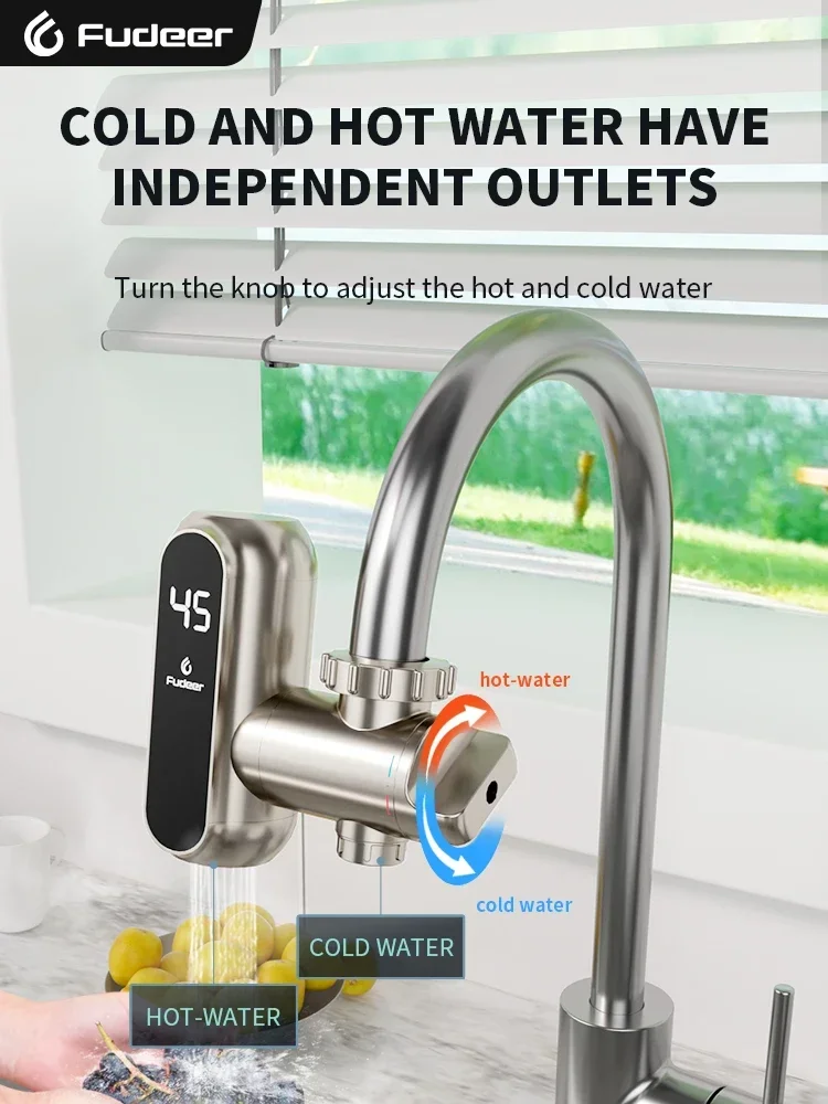 Fudeer 220V Water Heater Bathroom Accessories Electric Water Heater Kitchen Faucet Conector Instant Hot Water Tap Adapter