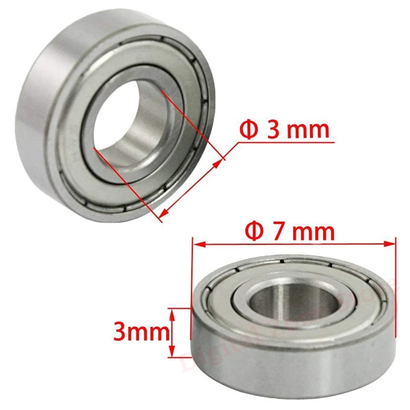 20Pcs 683ZZ Ball Bearing 3mm x 7mm x 3mm Dual Sided Deep Groove High Carbon Steel Z1 Bearings