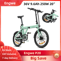 Engwe P20 Electric Bike 20 Inch Tires 36V 9.6Ah 345Wh Torque Sensor Folding Urban City Commuter E-bike Belt Drive Hydraulic Disc