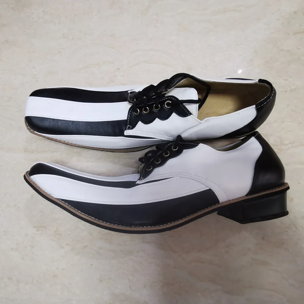 36cm B ‌ Falta branco apontou toe palhaço sapatos para adultos tamanho livre clube circo favores magro coringa sapatos halloween cosplay