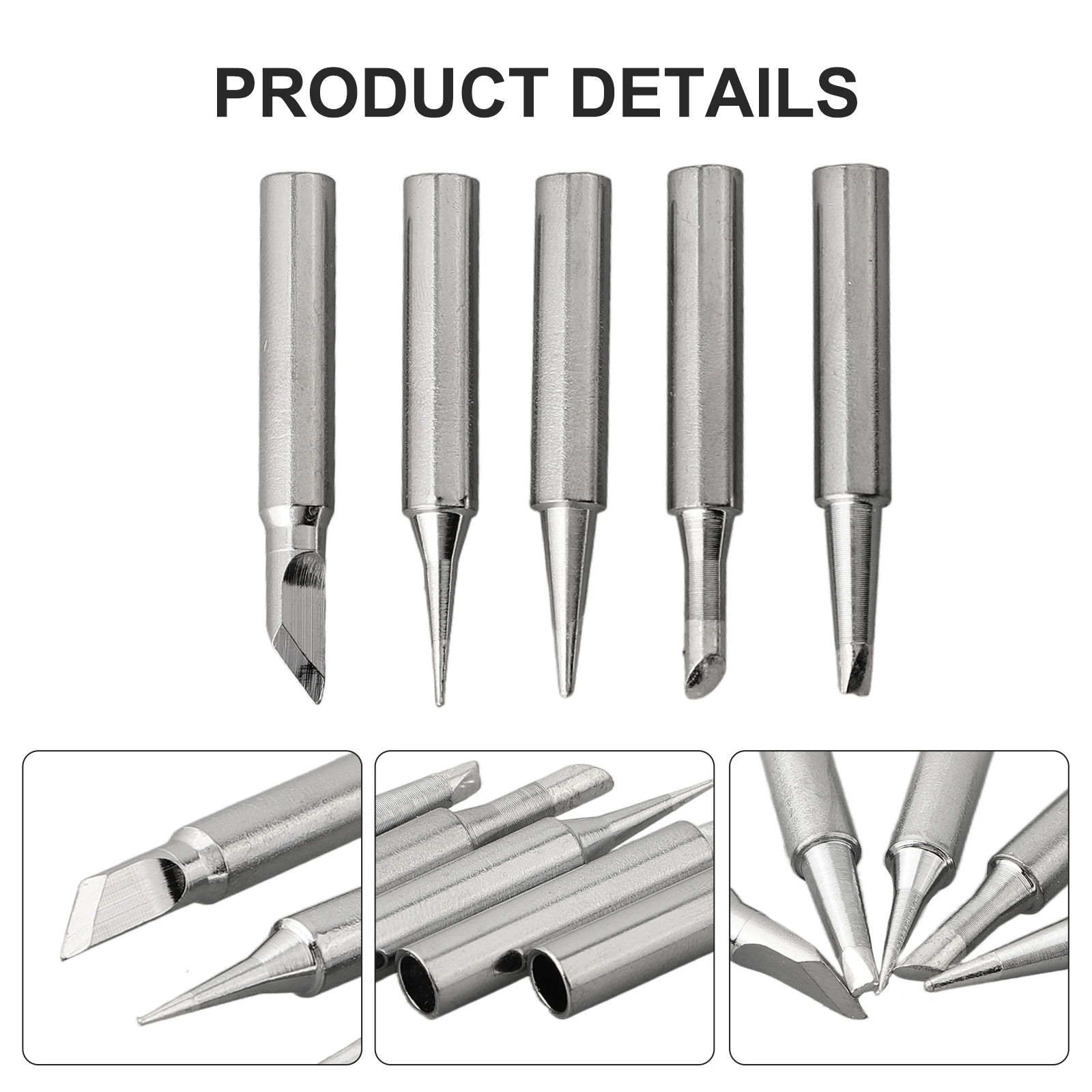 5Pcs Electric Soldering Iron Head Tool Copper Welding Head 900M-T-K Pure Copper Soldering Iron Welding Equipment Welding Tool