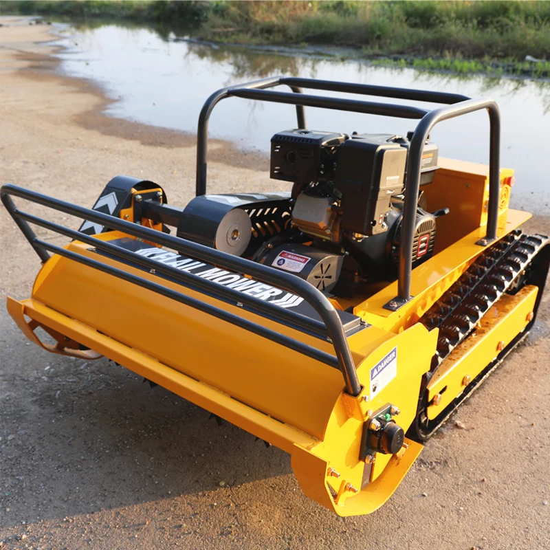 

Customized Wireless Remote Control High Power Tracked Flail Lawn Mower 800-1200mm Cutting Width Household Farm Use
