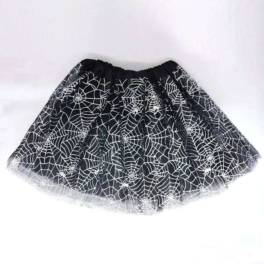 Glow Women Adult Kids Children Tutu Mesh Spider Spiderweb Cobweb Skirts Gift Fancy Dress  Costume Bat Cloak Party Halloween - view 3