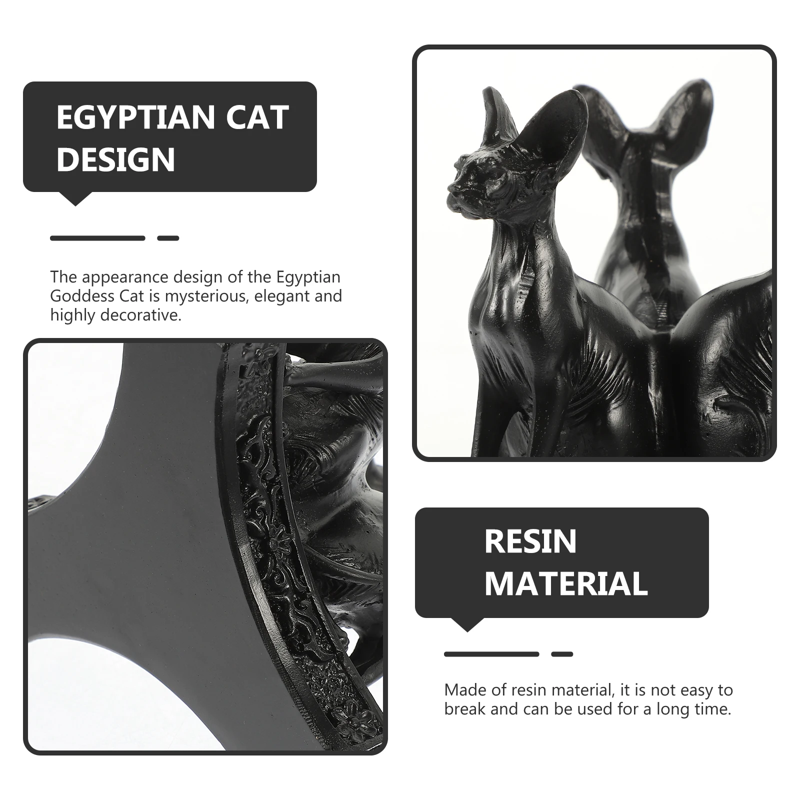 

Resin Egyptian Statue Bastet Sculpture Crystal Ball Display Holder Home Crystal Ball Sculpture Decor Ornament Gift