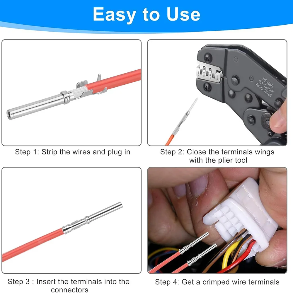 420 Stück Kfz-Elektrokabelverbinder 1/1,5/1,8/2,2/2,8/3,5 mm, nicht isolierte Stecker, männlich/weiblich, Crimp-Verbindungsstücke – Detail 5