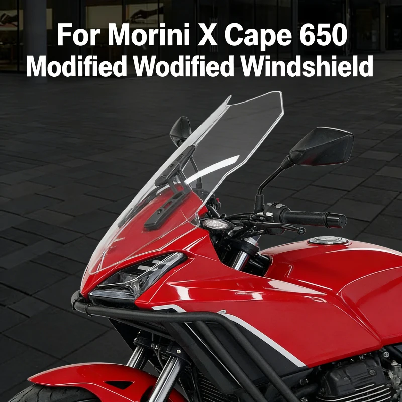 

for Morini X Cape 650 motorcycle Modified Windshield Heightened And Widened Protective Chest Windshield Deflector Accessories