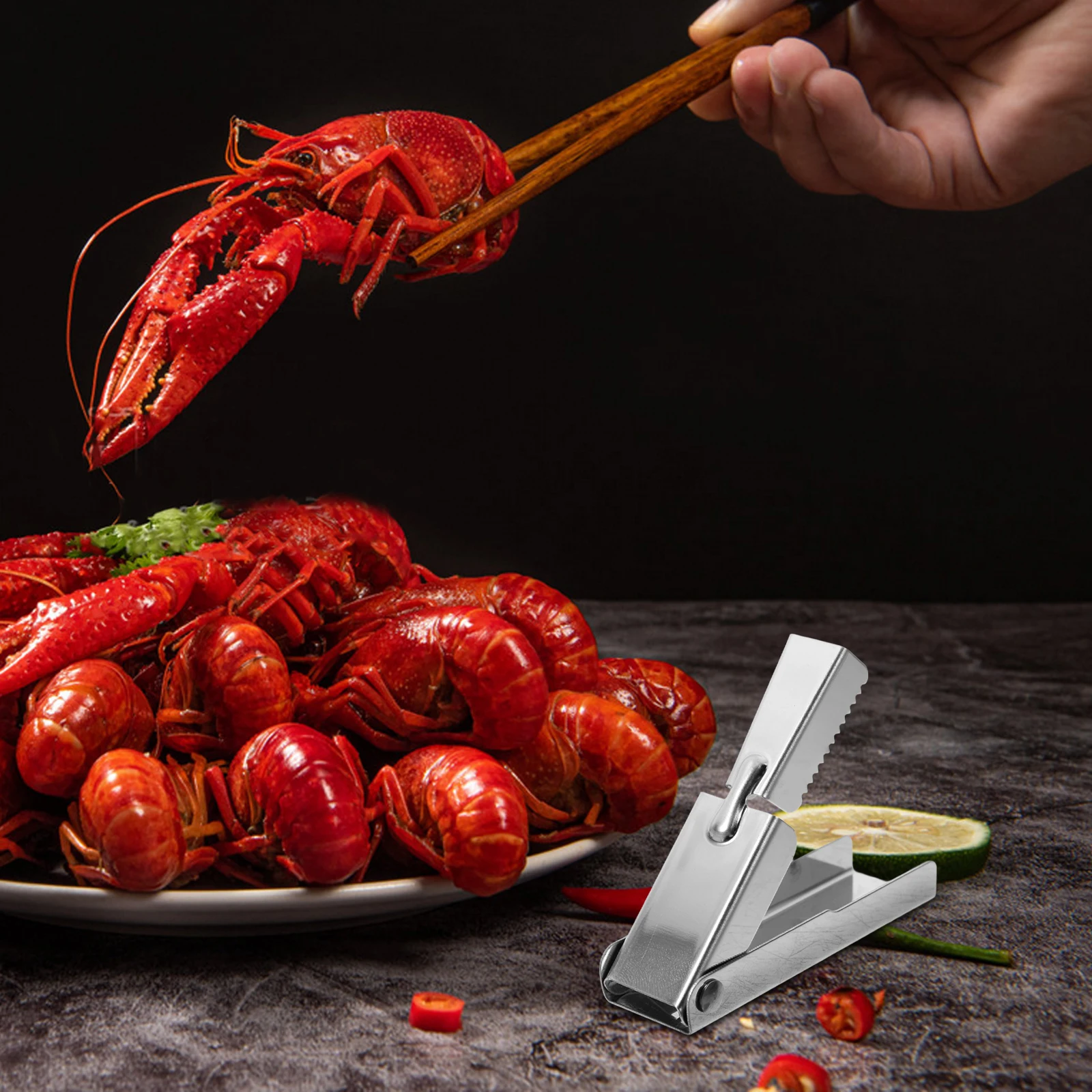 

Stainless Steel Shrimp Opener Lobster Crackers Crawfish Shucker Deveining Tool Seafood Sheller Crab