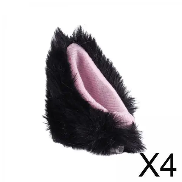 

Plush Ear Hat Sticker Self Adhesive Helmet Decoration Accessory for Motorcycle Helmet Styling