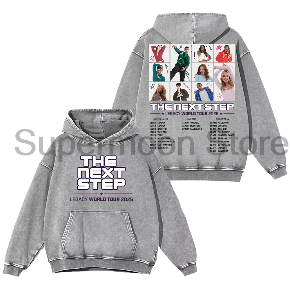 

Худи The Next Step Legacy World Tour 2026 с эффектом кислотной стирки, с длинным рукавом, унисекс, из плотного хлопка