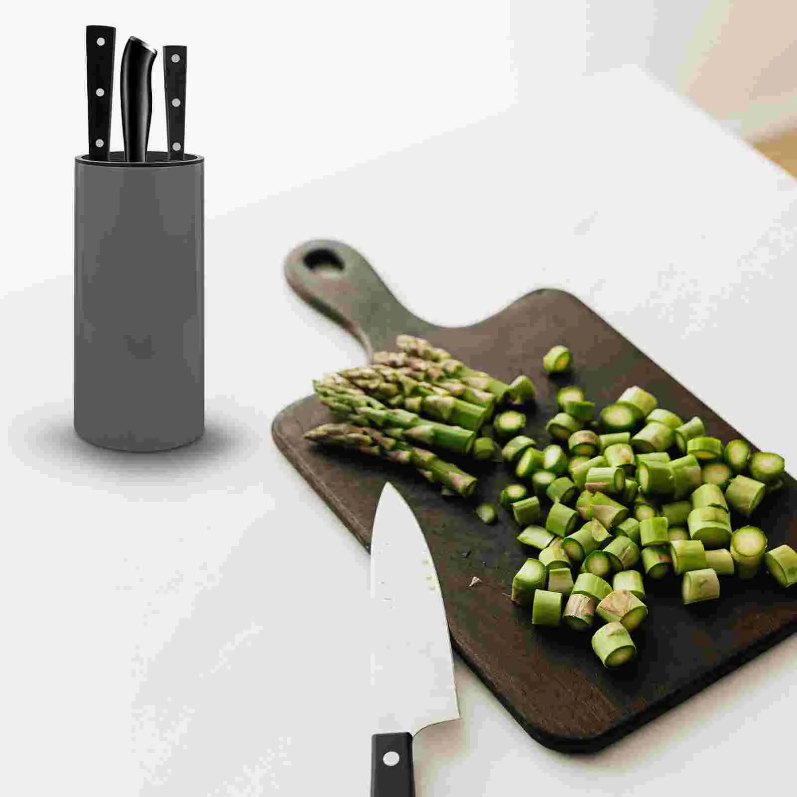 

Storage Shelves Knife Block Kitchen Knives Cutting Tool Rack Stainless Steel Grey