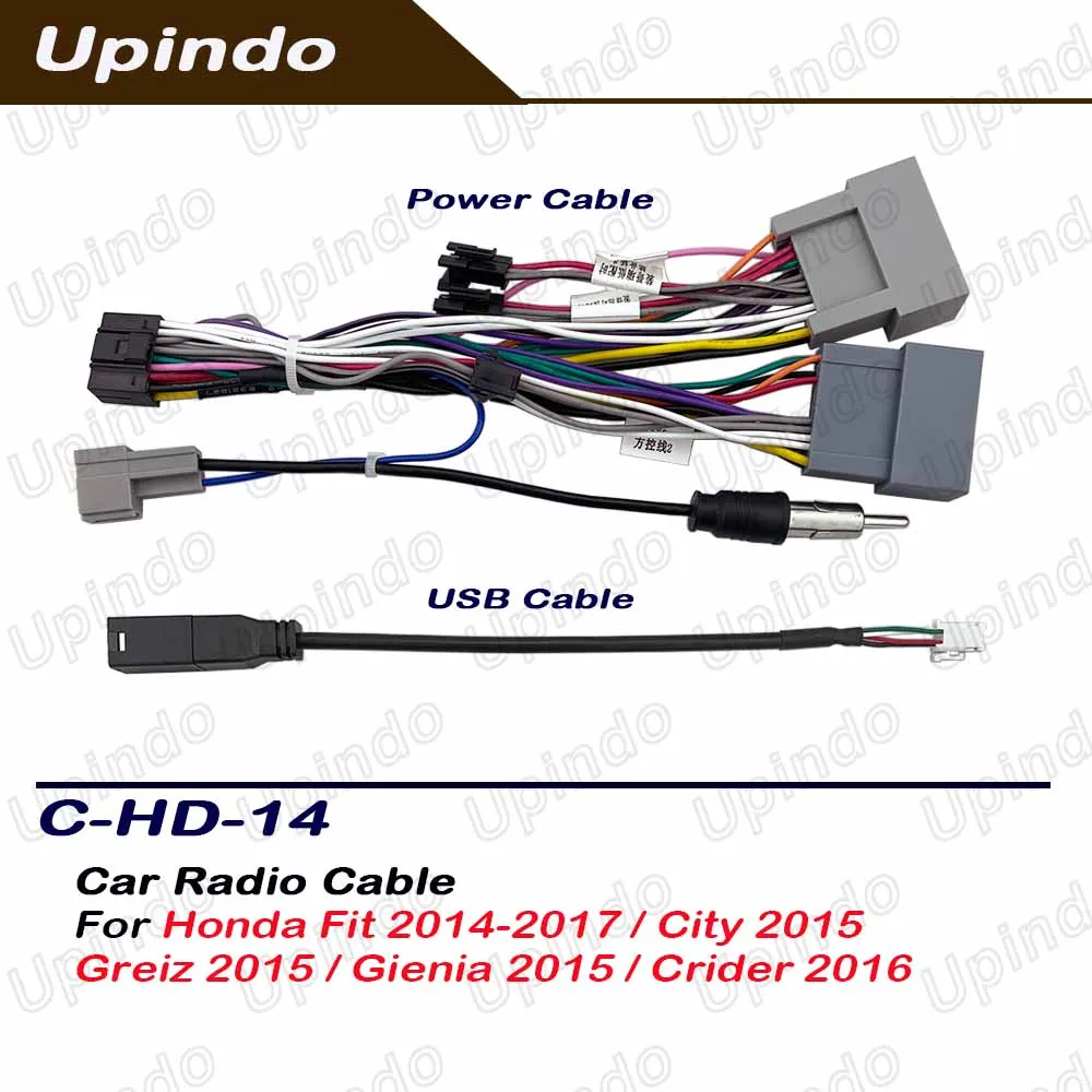 Car Radio Cable Power Connector Android Head Unit Stereo Wiring Harness Adapter For Honda Fit City Greiz Gienia Crider