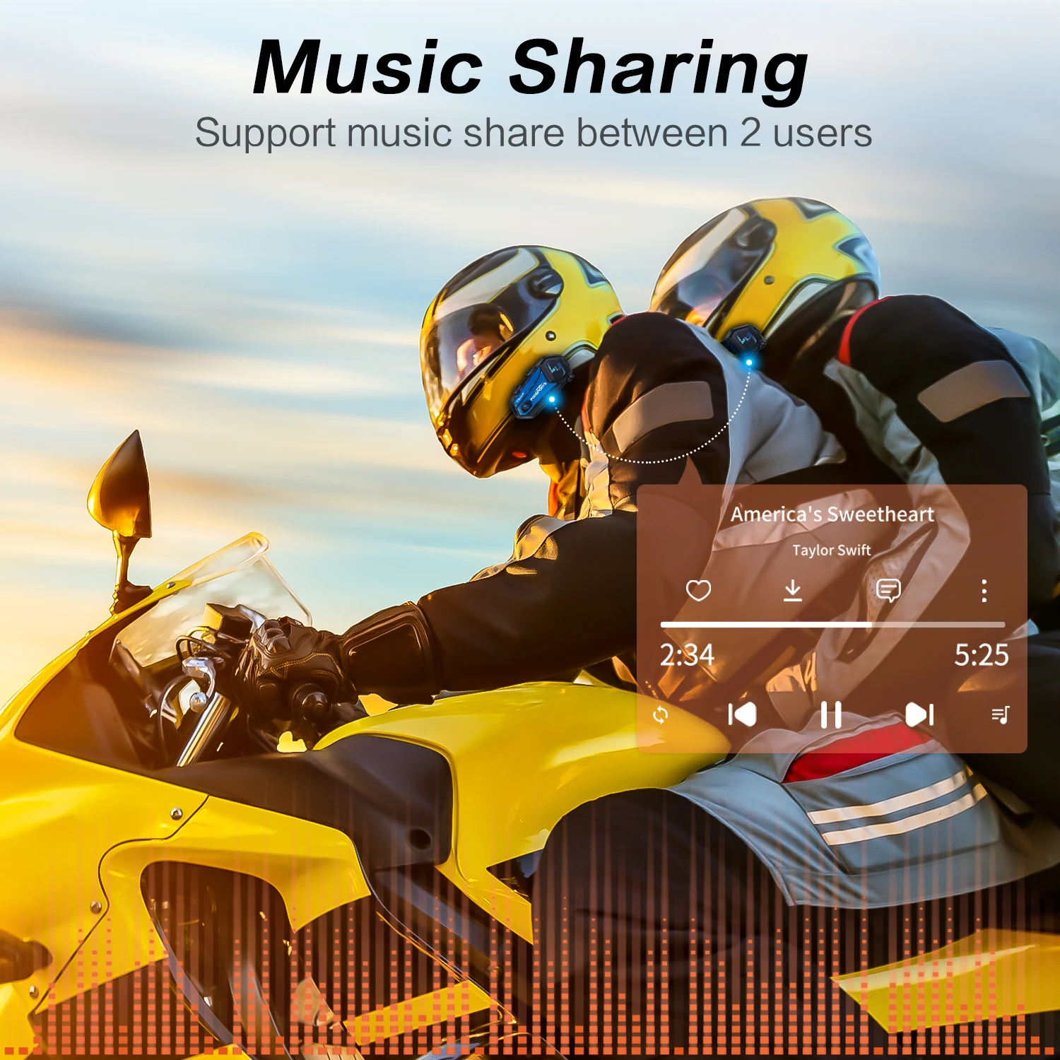 Fodsports M1-S Plus Motorcycle Intercom Helmet Bluetooth Headset 8 Riders 2000M