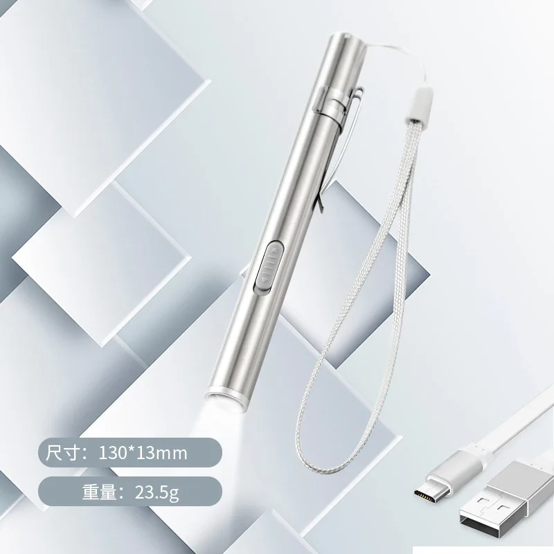 

Портативный удобный медицинский светодиодный фонарик, перезаряжаемый через USB, энергосберегающий мини-фонарик-ручка для стоматолога, кемпинга, пешего туризма