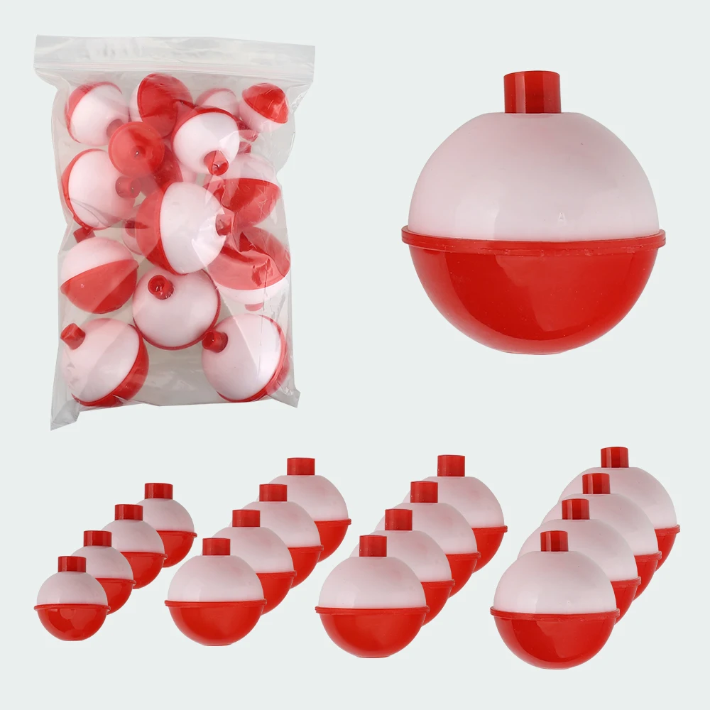 16pcs/20pcs Round Plastic Float Sea Fishing Bobber Buoy Plastic Balls Stopper Buoy Boia Flutter Lightstick Fishing Float