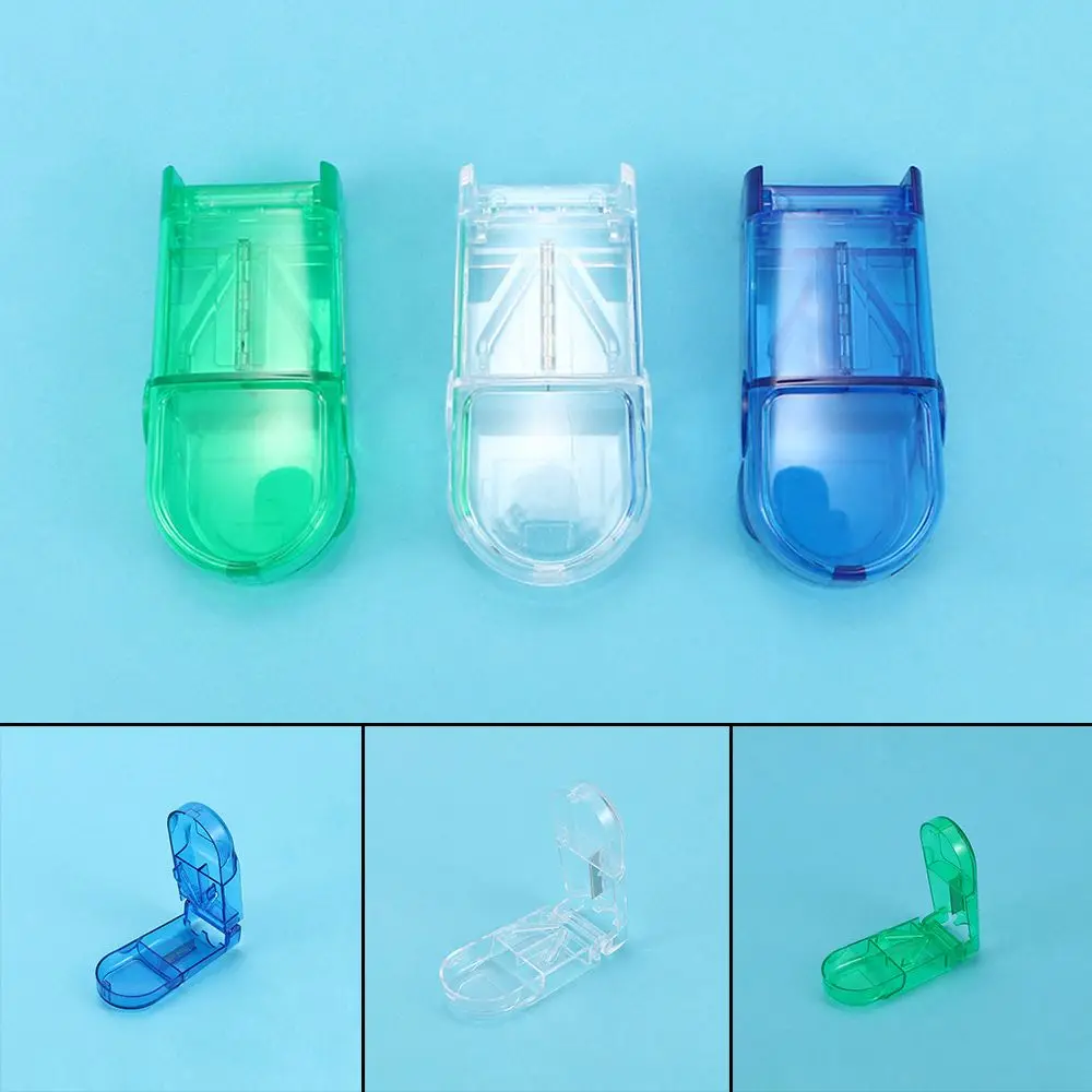 1PCS Cut Dose Box Pills Container Cut Slicer Home Pill Storage Pill Cutter Splitter Safety Pill  Cases Drug Box Storage Box