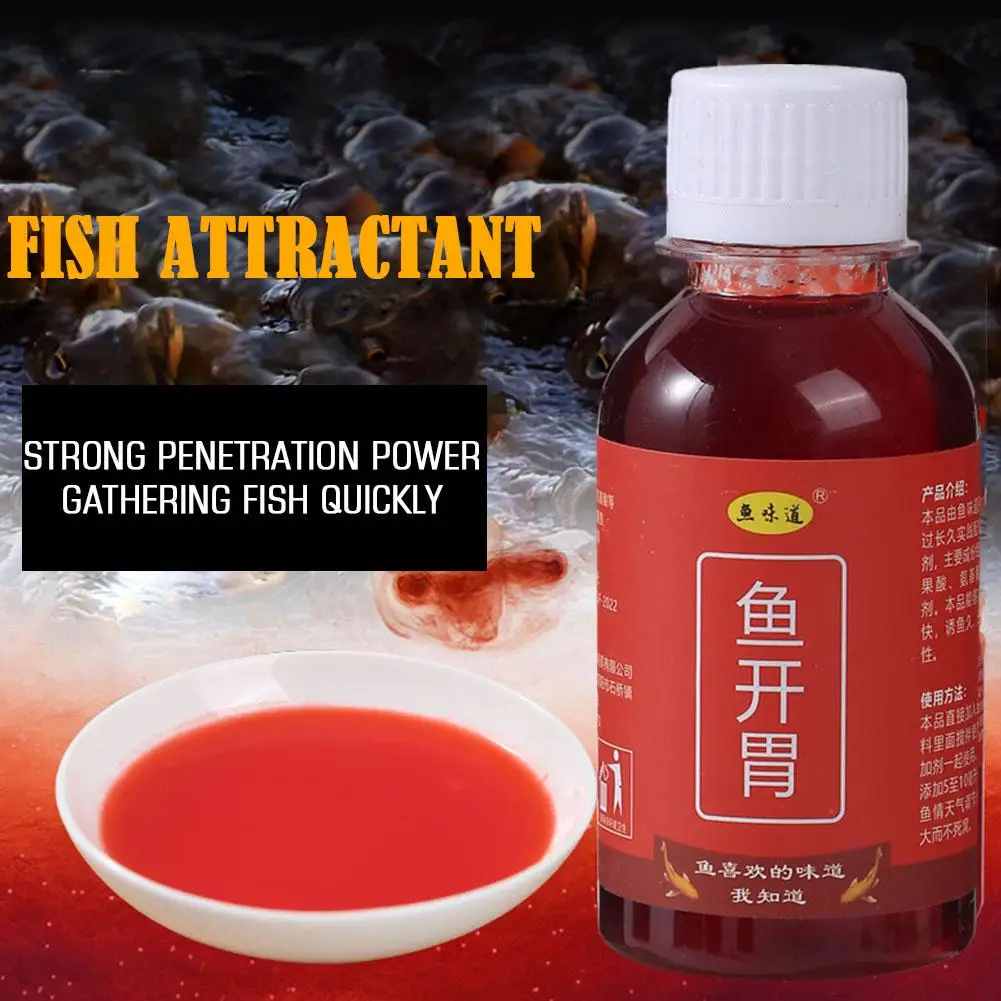 1 Stück 100ml starker Fisch Lockstoff Aminosäure Köder Wild duft Blut wurm Zubehör flüssiges Fischen konzentriert Angeln rot a6f5