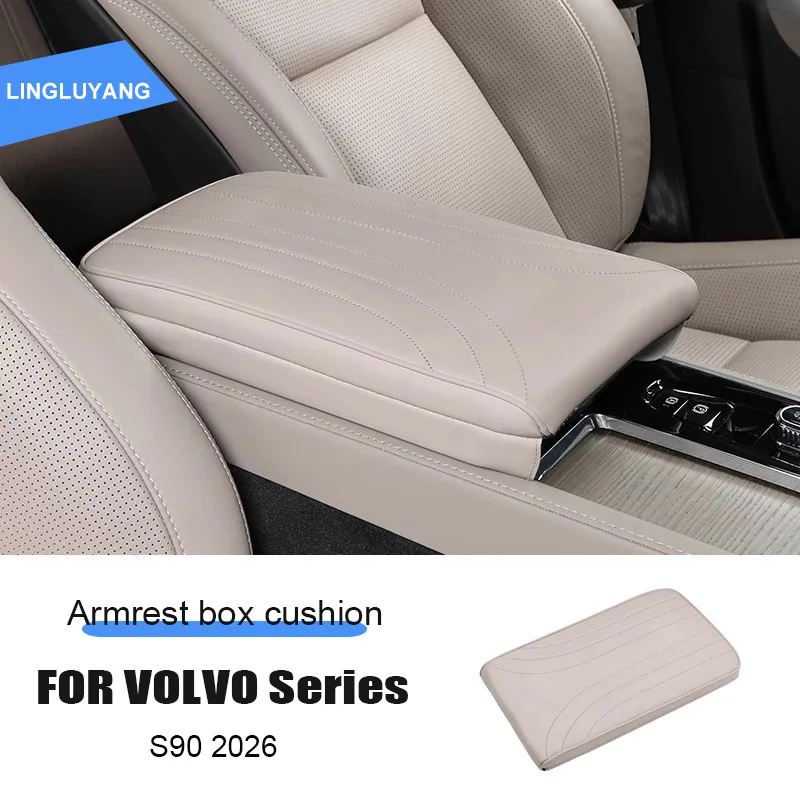 

Для Volvo S90 модификация 2026, защитный чехол для подлокотника, кожаный центральный накопитель, высота, аксессуары для интерьера