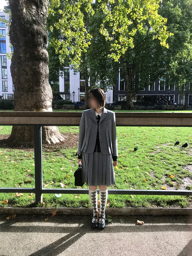 

MONA 57 шерстяной костюм Jaet с юбкой с высокой талией, комплект College Sle, женская осенняя коллекция Faion, комплект из двух предметов Long Sve