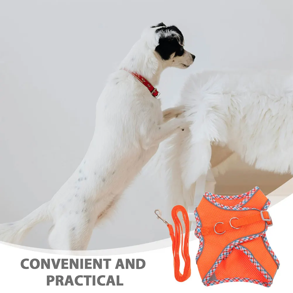 

1 Set Dog Harness Leash Pet Walking Supplies Adjustable Durable Vest For Small Large Dogs Reusable Comfortable Portable Puppy