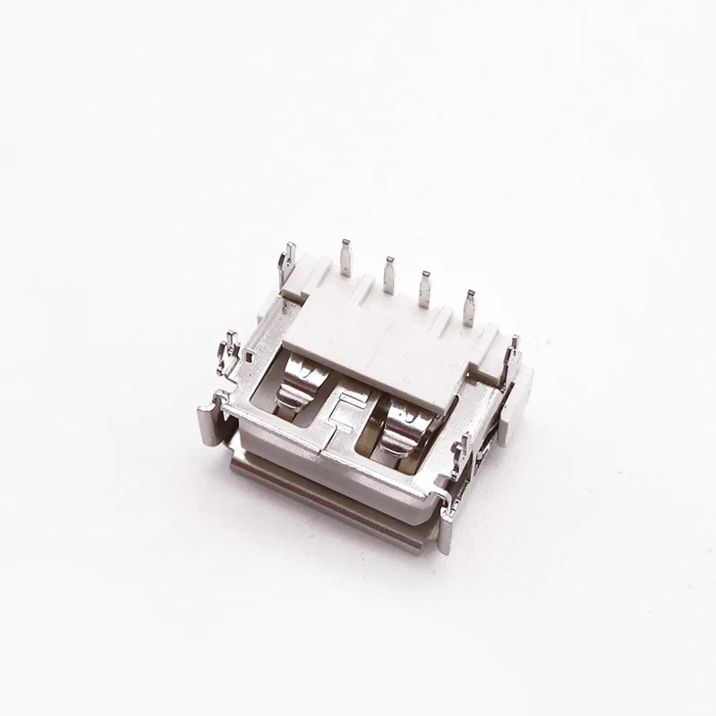 For USB AF short body female seat, short body 10.0 four-foot full plug DIP female seat 6.8H high LCP beige curling