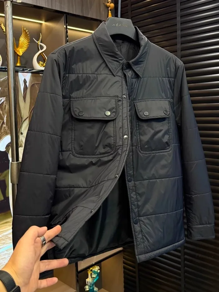 

Faionable Men's Jaet Collar Coat Autumn Winter New Sle Urban Casual Long Sve Antibacterial Stand Fit Outerwear