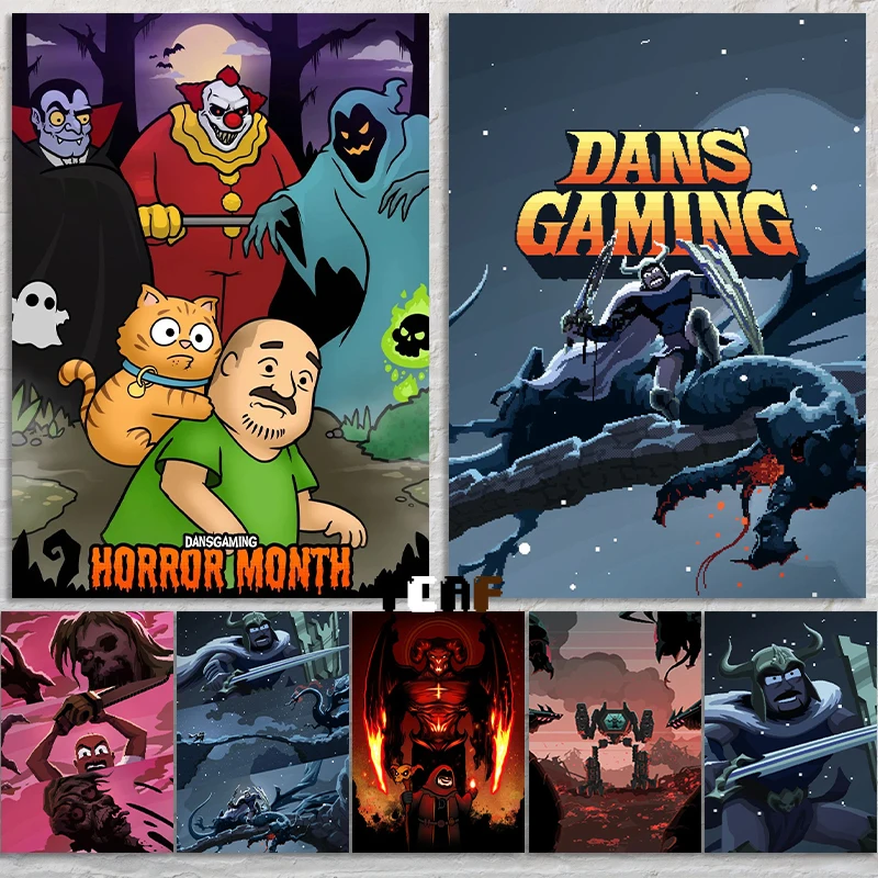 Dansgaming Collection Poster Canvas Printing Horror Month Gaming Wall Art Prints Kids Room Gaming Room Wall Decoration Game Art