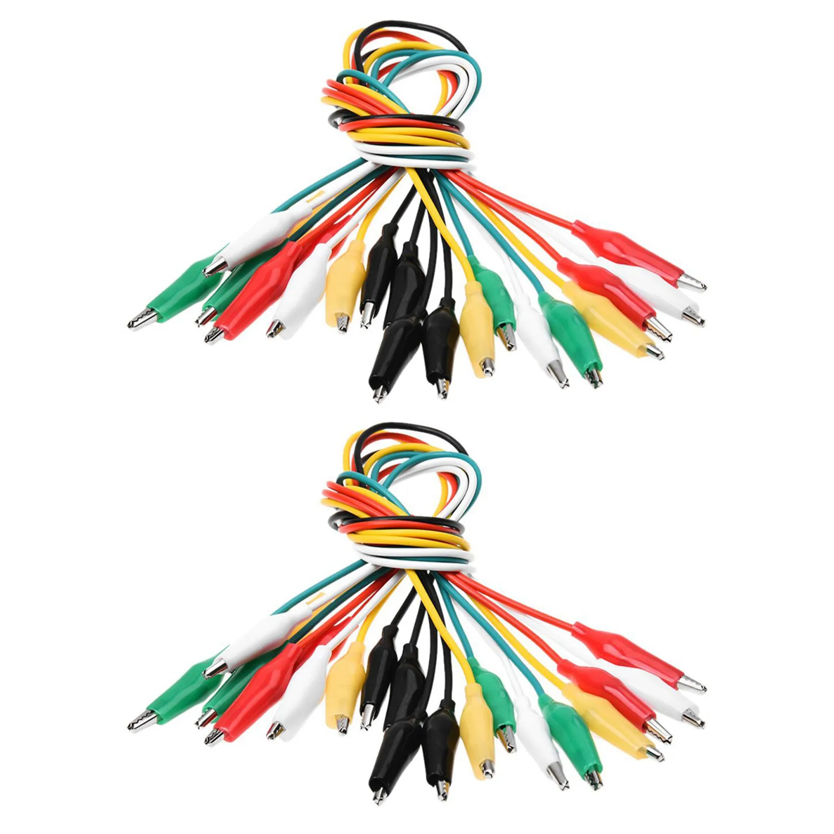 ABSS-20Pcs 5-Colors Double Ended Alligator Clips Test Lead Jumper Wire 50Cm