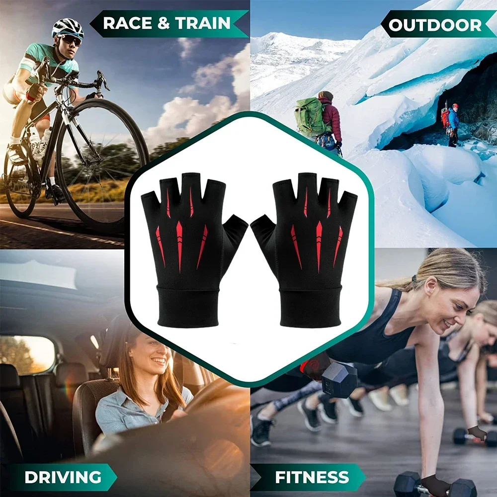 1 par de guantes sin dedos UV para mujeres y hombres, guantes deportivos con protección solar, guantes UPF para ciclismo y pesca, guantes con protección solar para exteriores