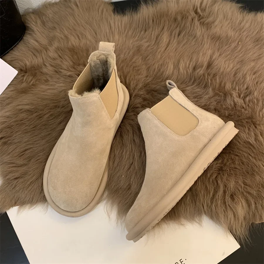 Women 2023 New All-match Mori Vintage Cotton Shoes for Women Plus Cashmere Warm Short Boots for Women Winter Flat Cotton Shoes