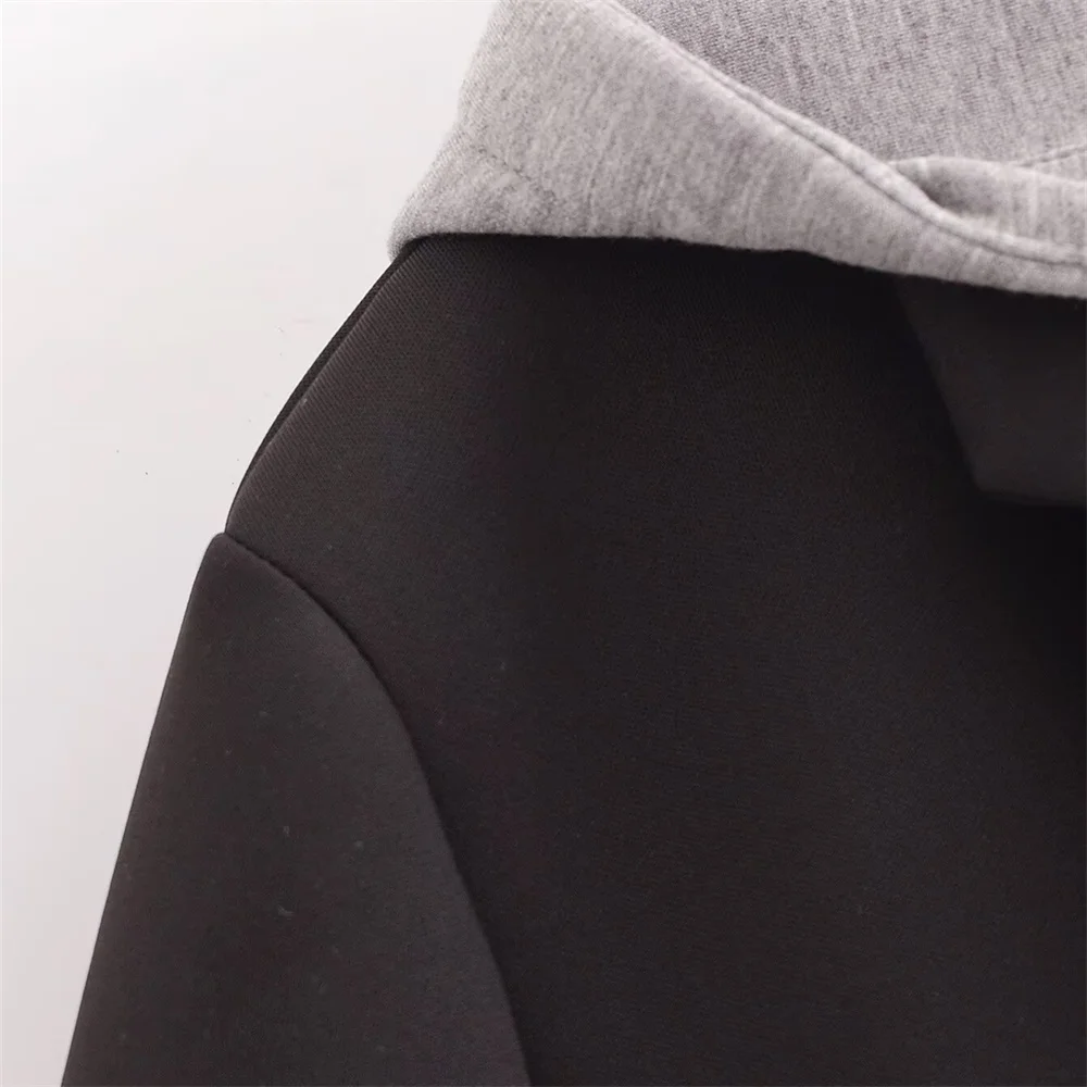 秋の新作レディースファッションカジュアル多用途着脱式シングルブレスト装飾フード付きコートジャケット