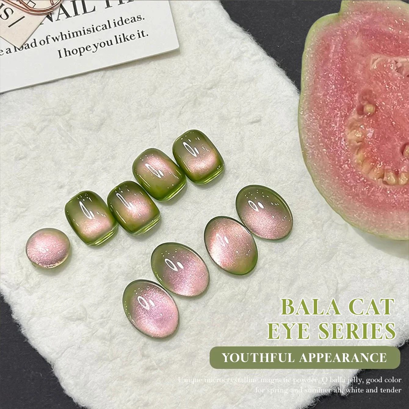 MIANEL 12 مللي 1-12 قطعة الربيع الجوافة القط العين هلام طلاء الأظافر 2025 جديد فلاش الأخضر الأظافر الزجاج الخرز طلاء الأظافر الأظافر الوردي