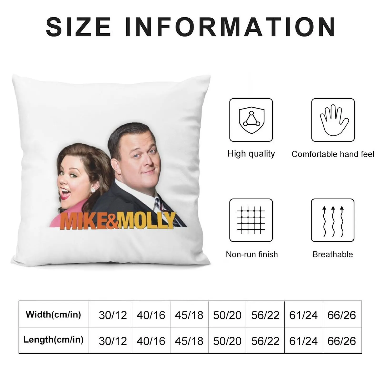 Mike and Molly Throw Pillow Cushion Cover For Sofa Decorative Cover For Living Room Christmas Pillow Covers pillow