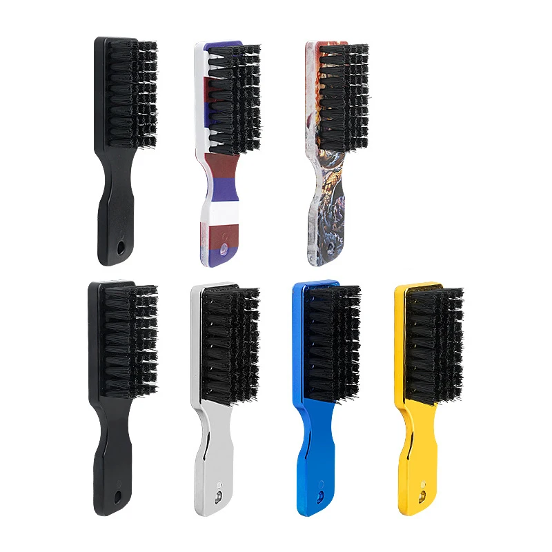 1Pcs Vintage Oil Head Electroplating Shredding Hair Sweep Neck Cleaning Beard Brush Salon Shredding Hair Comb Tool