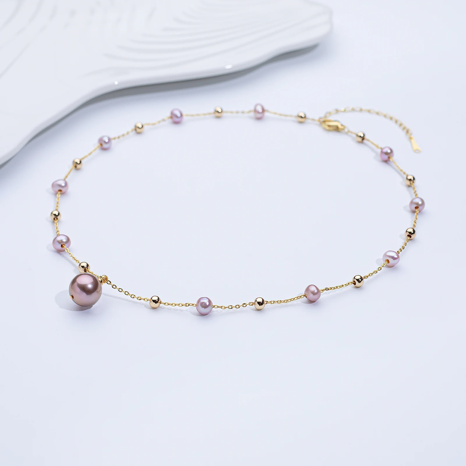 

SHAOYUE Freshwater Pearls Necklace 5-10 mm Design Fashion Exquisite Send Female Friends Four Seasons Can Be Worn Daily