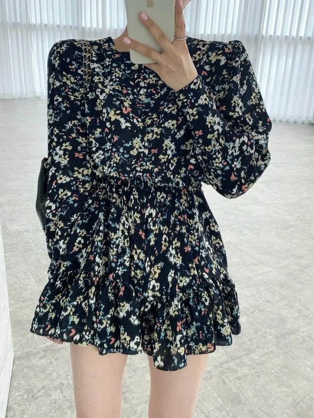 Dongda Gate Summer Women's Faionable rotondo Ne a vita alta sottile pizzo floreale lungo Sve Dr Ele Lady Sle ort gonna