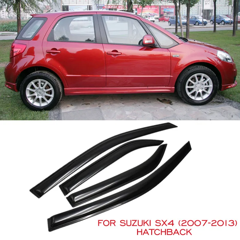 Side Window Visor Deflector For Suzuki SX4 Hatchback 2007 2008 2009 2010 2011 2012 2013 Wind Shields Sun Rain Deflector Guards