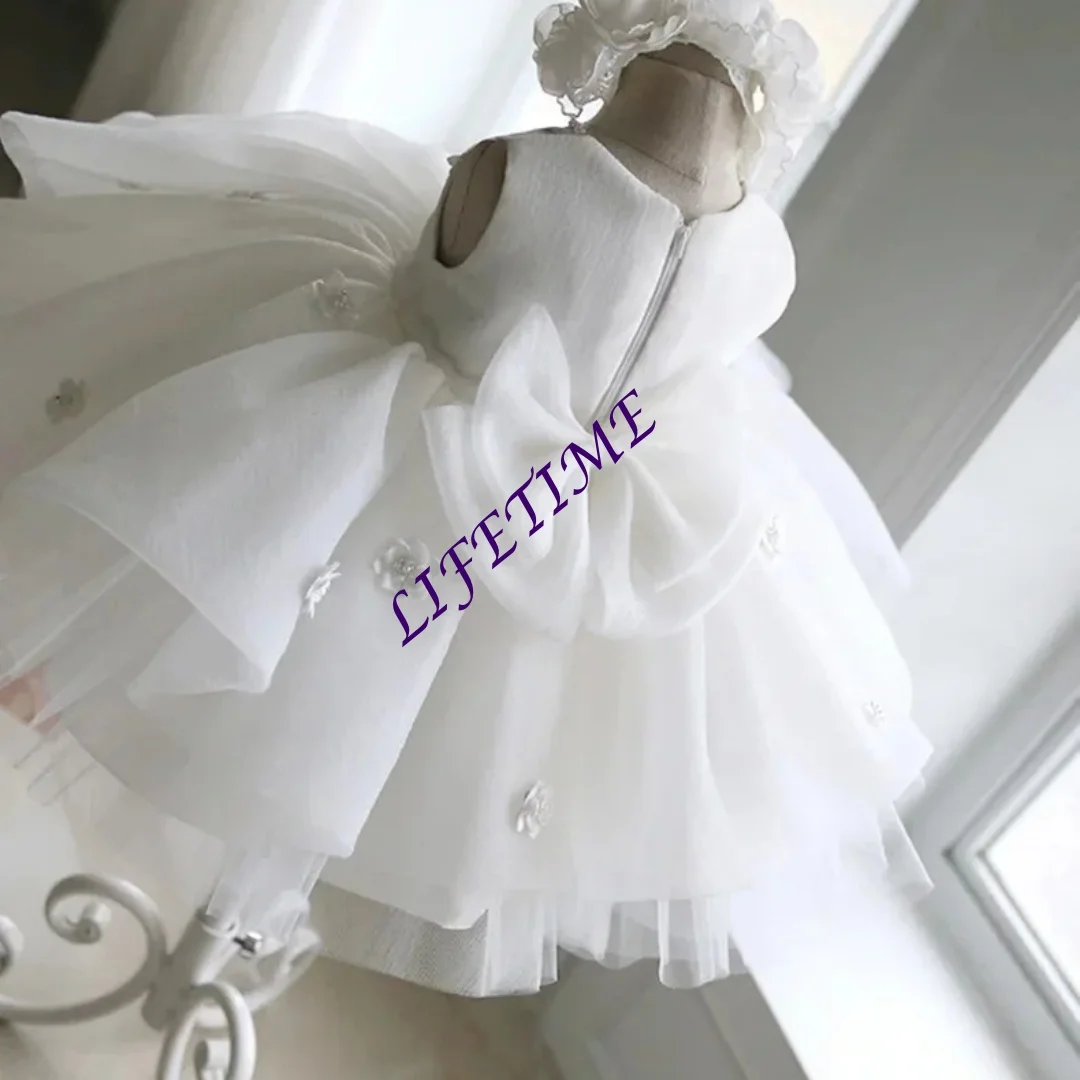

Customized Wed Dress Vestido Elegant Children's Matching Wedding Flower Girl Costume Birthday Princess Dresses Clothes Kids Whit