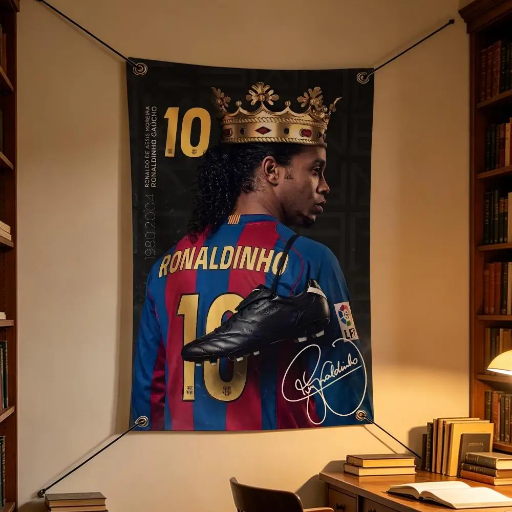 Football Ronaldinho Brazil Legend Icon Flags Personalized Flag Room Dorm Camping Picnic Garage Bar Indoor Outdoor Wall Decor