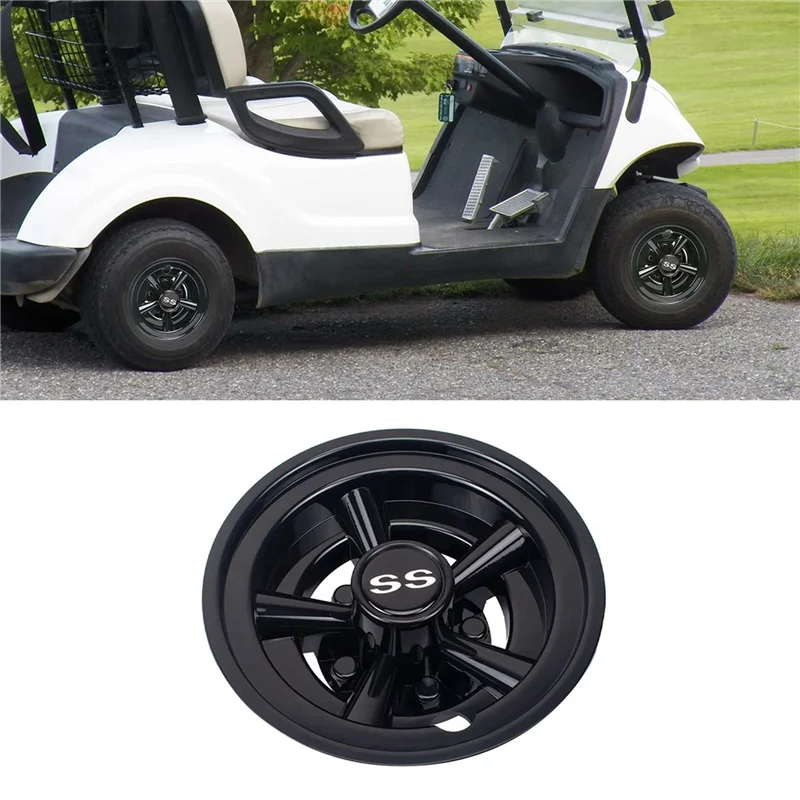 

ELOS-4Pcs 8Inch SS Golf Cart Wheel Cover Cap 5 Spoke Design Hub Cap For Golf Cart Club Car EZGO Yamaha