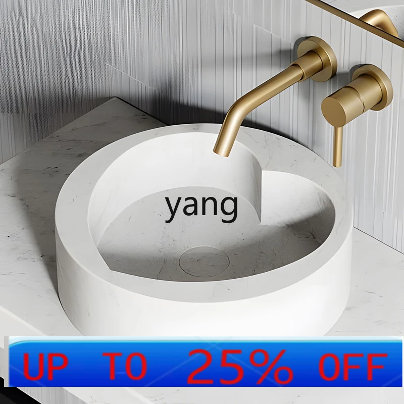 

Раковина для умывальника из мрамора в стиле лёгкой роскоши, креативная, для балкона, отеля, стола